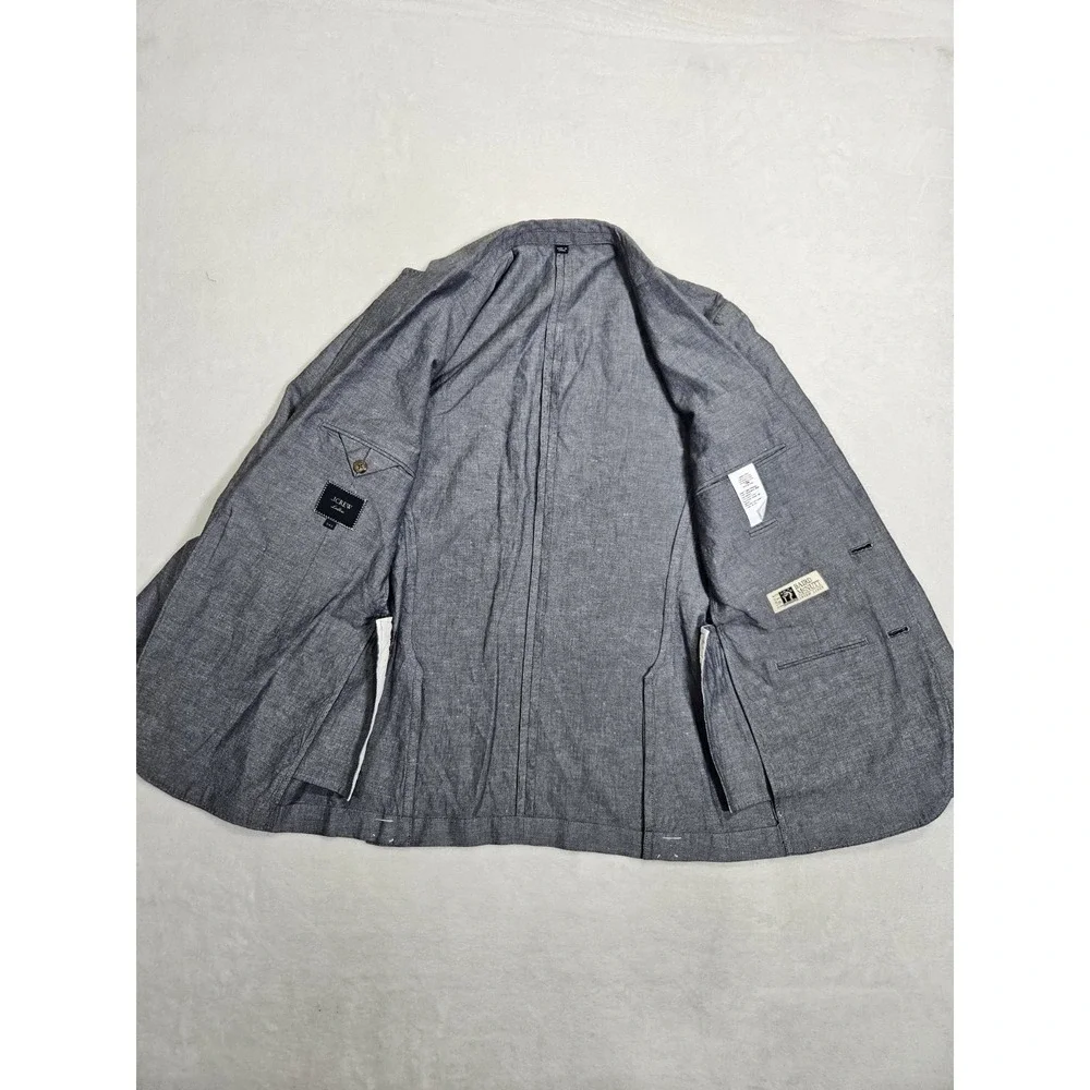 J Crew Blazer Mens 34S Ludlow Baird McNutt Linen Blend Gray Unstructured